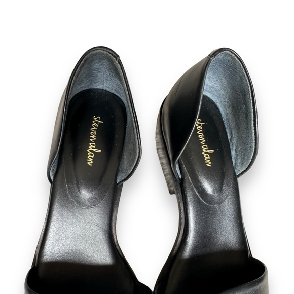 Steven Alan Women’s Wander Black Leather D'Orsay Block Heel Sandal Size 6 B - Picture 8 of 9